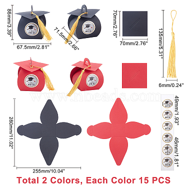 PandaHall Elite 30Pcs 2 Colors Paper Candy Boxes(CON-PH0002-52)-4