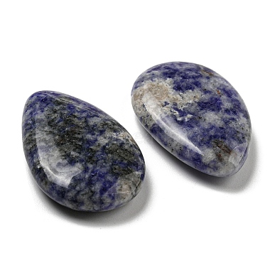 perles de jaspe tache bleue naturelle(G-B050-15)-2