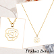 2Pcs 2 Colors 304 Stainless Steel Hollow Rose Pendant Necklaces Set for Women(NJEW-AN0001-87)-3