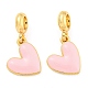 Rack Plating Alloy Enamel Heart European Dangle Charms(FIND-B034-20G-01)-1