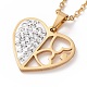 Crystal Rhinestone Heart Pendant Necklace with Vacuum Plating 304 Stainless Steel Chains for Women(NJEW-E014-21G)-1