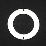 Non-Tarnish 201 Stainless Steel Links Connectors, Laser Cut, Ring, Stainless Steel Color, 35x1mm, Hole: 1.4mm(STAS-N090-LA035)