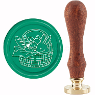 Brass Wax Seal Stamp with Handle, for DIY Scrapbooking, Rabbit Pattern, 3.5x1.18 inch(8.9x3cm)(AJEW-WH0184-0435)