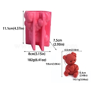 Valentine's Day Bear with Heart Scented Candle Food Grade Silicone Molds, Candle Making Molds, Aromatherapy Candle Mold, Hot Pink, 8x7.5x11.1cm(PW-WG99703-02)