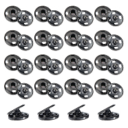 Unicraftale 20 Sets 202 Stainless Steel Snap Buttons, Garment Buttons, Sewing Accessories, Electrophoresis Black, 10x3.5mm, 20 sets/box(BUTT-UN0001-19)