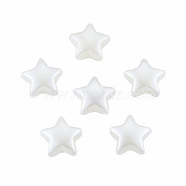 ABS Plastic Imitation Pearl Beads, Star, WhiteSmoke, 10.5x11.5x6mm, Hole: 1.5mm(X-OACR-T018-07)