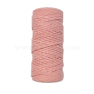 4-Ply 100M Cotton Macrame Cord, Macrame Twisted Cotton Rope, for Wall Hanging, DIY Crafts, Salmon, 3mm, about 109.36 Yards(100m)/Roll(PW-WG43936-05)
