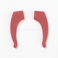 Silicone Eyeglasses Ear Grip, Red, 37x18x3.9mm, Hole: 6x2.5mm(SIL-E002-01H)