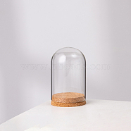 High Borosilicate Glass Dome Cover, Decorative Display Case, Cloche Bell Jar Terrarium with Wood Cork Base, Clear, 90x120mm(DJEW-PW0001-23E-01)