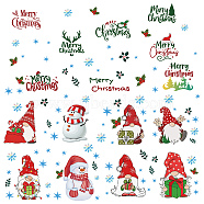 8 Sheets 8 Styles PVC Waterproof Wall Stickers, Self-Adhesive Decals, for Window or Stairway Home Decoration, Rectangle, Christmas Themed Pattern, 200x145mm, about 1 sheet/style(DIY-WH0345-052)