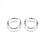 304 Stainless Steel Jump Rings, Open Jump Rings, Round Ring, Stainless Steel Color, 18 Gauge, 12x1mm, Inner Diameter: 10mm(STAS-G225-14P-01)