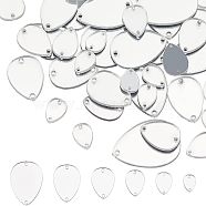 Fingerinspire 52Pcs 6 Style Acrylic Sew on Rhinestone, Acrylic Mirror, Two Holes, Garments Accessories, Teardrop, Crystal, 14~35x10~25mm(OACR-FG0001-16)