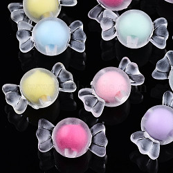 Transparent Acrylic Beads, Frosted, Bead in Bead, Candy, Mixed Color, 11.5x21x12mm, Hole: 3mm(X-TACR-N011-002A-02)