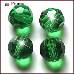 Imitation Austrian Crystal Beads, Grade AAA, K9 Glass, Faceted(32 Facets), Round, Green, 10mm, Hole: 0.9~1mm(SWAR-F021-10mm-218)