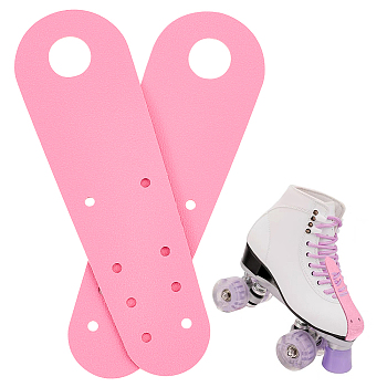 PVC Leather Flat Toe Guard Protector, for Roller Skate, Hot Pink, 180x54.5x1.5mm, Hole: 5mm & 20mm