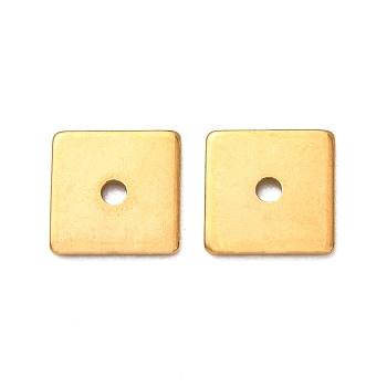 304 Stainless Steel Geometric Spacer Beads, Golden, Square, 8x8x0.8mm, Hole: 1.4mm