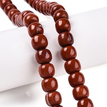 Natural Red Jasper Beads Strands, Barrel, 10~10.5x9~9.5mm, Hole: 1.2mm, about 41~43pcs/strand, 14.37~16''(36.5~40cm)