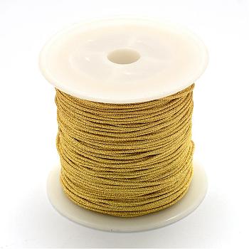 Nylon Thread, with Metallic Cords, Gold, 0.6mm, about 142.16 yards(130m)/roll