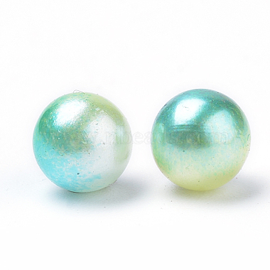 Rainbow Acrylic Imitation Pearl Beads(OACR-R065-6mm-A03)-2