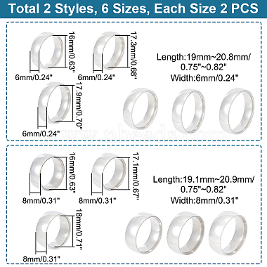 24Pcs 12 Size Titanium Steel Simple Plain Band Rings Set for Women(RJEW-UN0002-59)-3