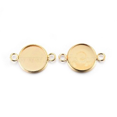 Real 24K Gold Plated Flat Round 304 Stainless Steel Links