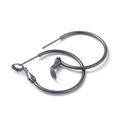 Brass Hoop Earrings(KK-I665-26B-B)-2