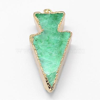 Electroplated Natural & Dyed Druzy Agate Pendants(G-N0167-008)-3