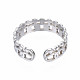 304 Stainless Steel Curb Chain Open Cuff Ring(RJEW-T023-92G)-2