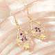 Alloy & Dried Flower Dangle Earrings(AL-Z001-04G)-2
