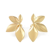 304 Stainless Steel Studs Earrings, Jewely for Women, Golden, Leaf, 22.5x36.5mm(EJEW-K278-11B-G)