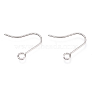 304 Stainless Steel Earring Hooks, Ear Wire, with Horizontal Loop, Stainless Steel Color, 15.5mm, Hole: 2mm, 21 Gauge, Pin: 0.7mm(STAS-O135-04A)