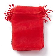 Organza Gift Bags with Drawstring, Jewelry Pouches, Wedding Party Christmas Favor Gift Bags, Red, 15x10cm(OP-R016-10x15cm-01)