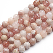 Natural Sunstone Beads Strands, Round, 8~8.5mm, Hole: 1mm; about 47pcs/strand, 15.1 inches(38.5cm)(G-G816-01)