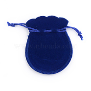 Gourd Velvet Bags, Medium Blue, 9.5x7.5cm(TP-R005-05)