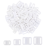 60Pcs Polyester Bikini Clips, Bra Clasp Replacement Part, Lingerie Front Closure, White, 14.8~32x24~33.5x4~5mm, Hole: 9.5~25x3~5mm, 4 style/box(FIND-FH0008-29)