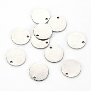 201 Stainless Steel Stamping Blank Tag Pendants, Flat Round, Stainless Steel Color, 12x1mm, Hole: 1.4mm(X-STAS-T058-12mm-P)