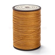 Round Waxed Polyester Thread String, Micro Macrame Cord, Twisted Cord, for Leather Sewing Stitching, Goldenrod, 0.55mm, about 131.23 yards(120m)/roll(YC-D004-02C-009)