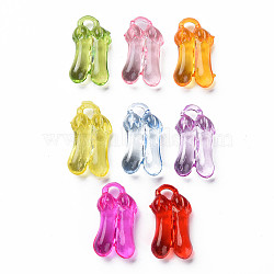 Transparent Acrylic Pendants, Eggplant, Mixed Color, 24x13x7.5mm, Hole: 2.5mm, about 540pcs/500g(MACR-N013-038-A01)