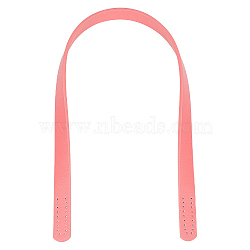 PU Leather Sew on Bag Handles, for Purse Making, Light Coral, 61.3~61.5x1.85x0.4cm, Hole: 1.8mm(FIND-WH0290-23J)