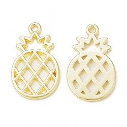 Rack Plating Alloy Pendants, Cadmium Free & Nickel Free & Lead Free, Pineapple Charm, Light Gold, 28x17x1.8mm, Hole: 1.8mm(FIND-G052-14LG)