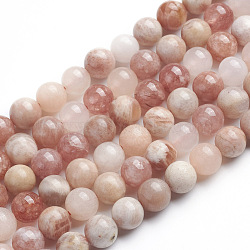 Natural Sunstone Beads Strands, Round, 8~8.5mm, Hole: 1mm, about 47pcs/strand, 15.1 inch(38.5cm)(G-G816-01)