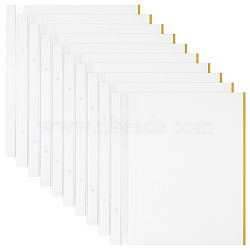 PVC Adhesive Refills Inner Pages, for 2 Ring Binder Photo Albums, with Lamination, Rectangle, White, 268x315x0.5mm, Hole: 6mm(FIND-WH0014-77B-01)
