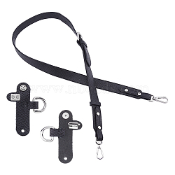 Leather Bag Straps, with Suspension Clasps, Platinum, 83x2.5x0.3cm(DIY-WH0622-063B)