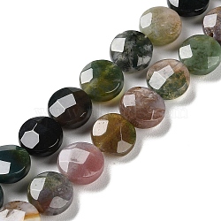 Natural Indian Agate Beads Strands, Faceted, Flat Round, 10~10.5x4.5~5.5mm, Hole: 1.2mm, about 20pcs/strand, 7.80 inch(19.8cm)(G-K357-B08-01)