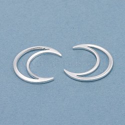 Brass Linking Rings, Long-Lasting Plated, Moon, 925 Sterling Silver Plated, 16x14x1mm, Inner Diameter: 14x3mm(X-KK-Y003-52S)