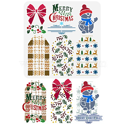 PET Hollow Out Drawing Painting Stencils, for DIY Scrapbook, Photo Album, Christmas Themed Pattern, 30x30cm(DIY-WH0391-0471)