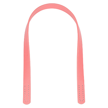 PU Leather Sew on Bag Handles, for Purse Making, Light Coral, 61.3~61.5x1.85x0.4cm, Hole: 1.8mm