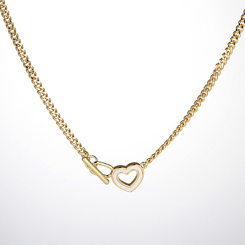 Brass Pendant Necklaces for Women, Hollow Heart, Real 18K Gold Plated, 17.72 inch(45cm)