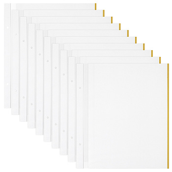 PVC Adhesive Refills Inner Pages, for 2 Ring Binder Photo Albums, with Lamination, Rectangle, White, 268x315x0.5mm, Hole: 6mm