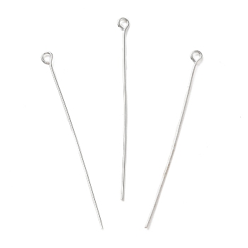 Iron Eye Pins, for Jewelry Making, Platinum, 20 Gauge, 55~56x3.5x0.8mm, Hole: 2mm, about 2500pcs/500g